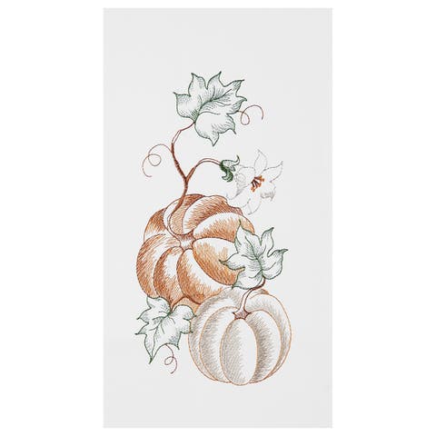 Pumpkins on Vine Harvest Fall Autumn Kitchen Dishtowel