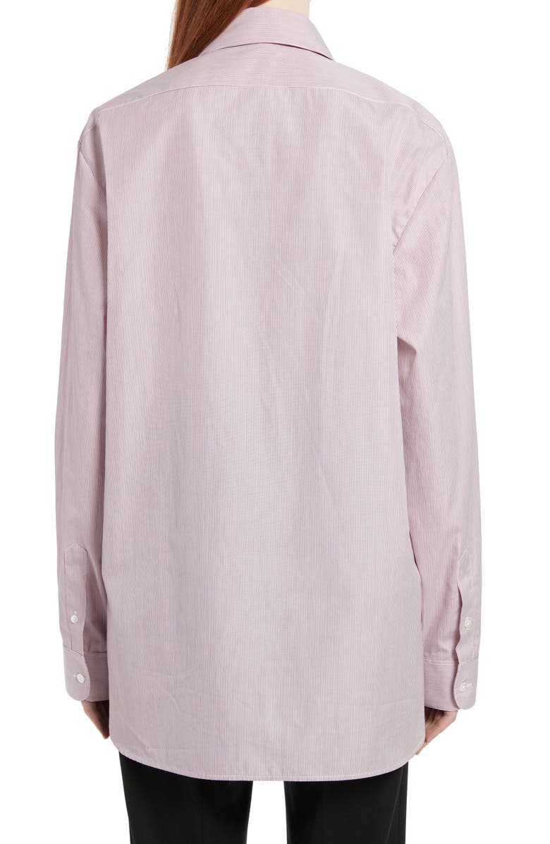 The Row Big Sisea Stripe Oversize Cotton Poplin Button-Up Shirt, Alternate, color, 