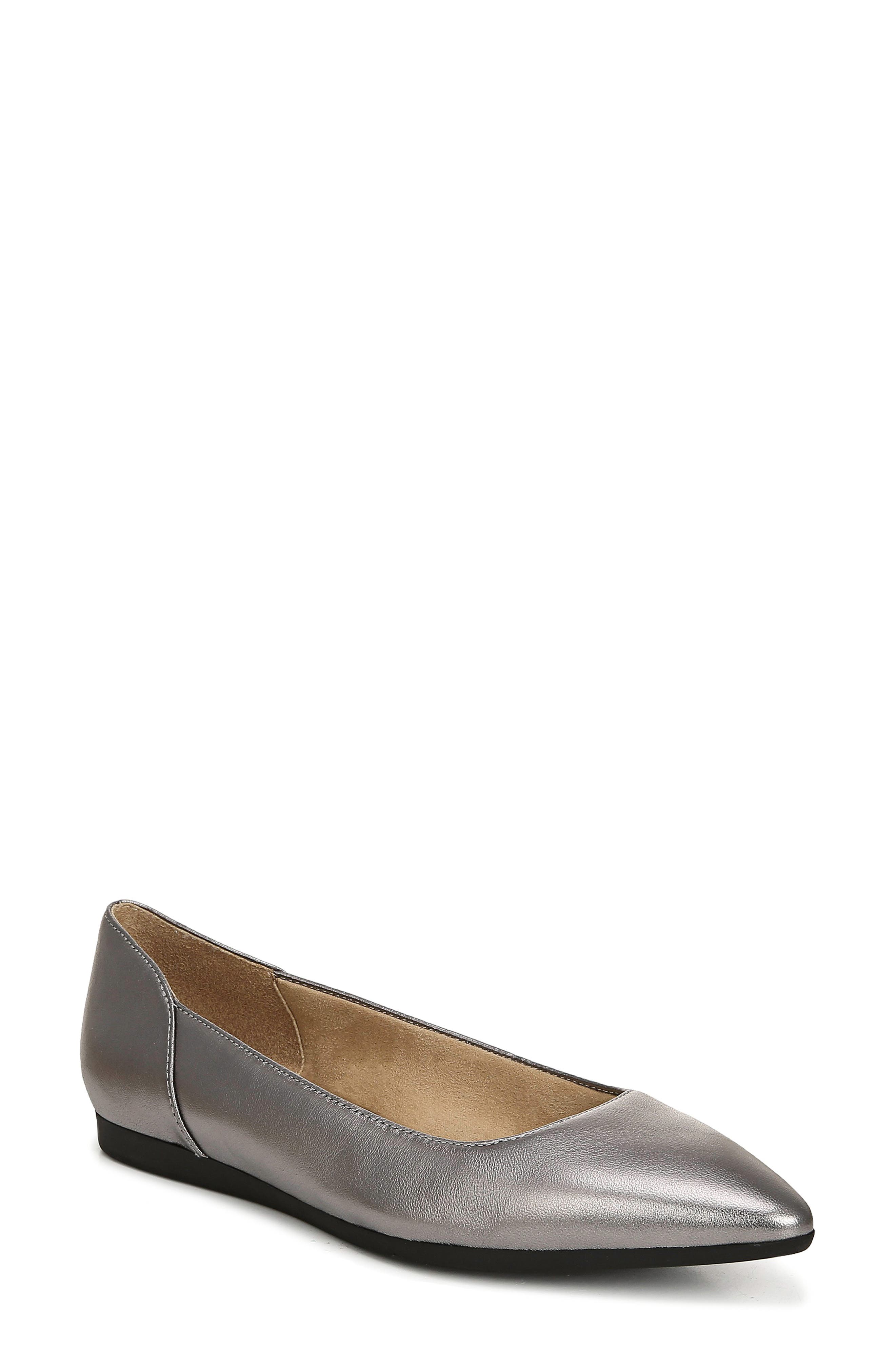 Rayna Flat, Main, color, PEWTER METALLIC LEATHER