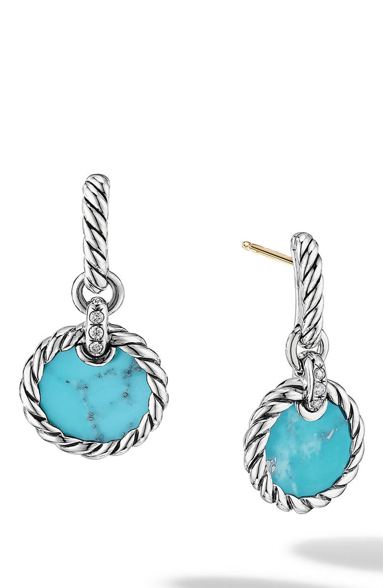 David Yurman Elements Drop Earrings with Pavé Diamonds, Main, color, 