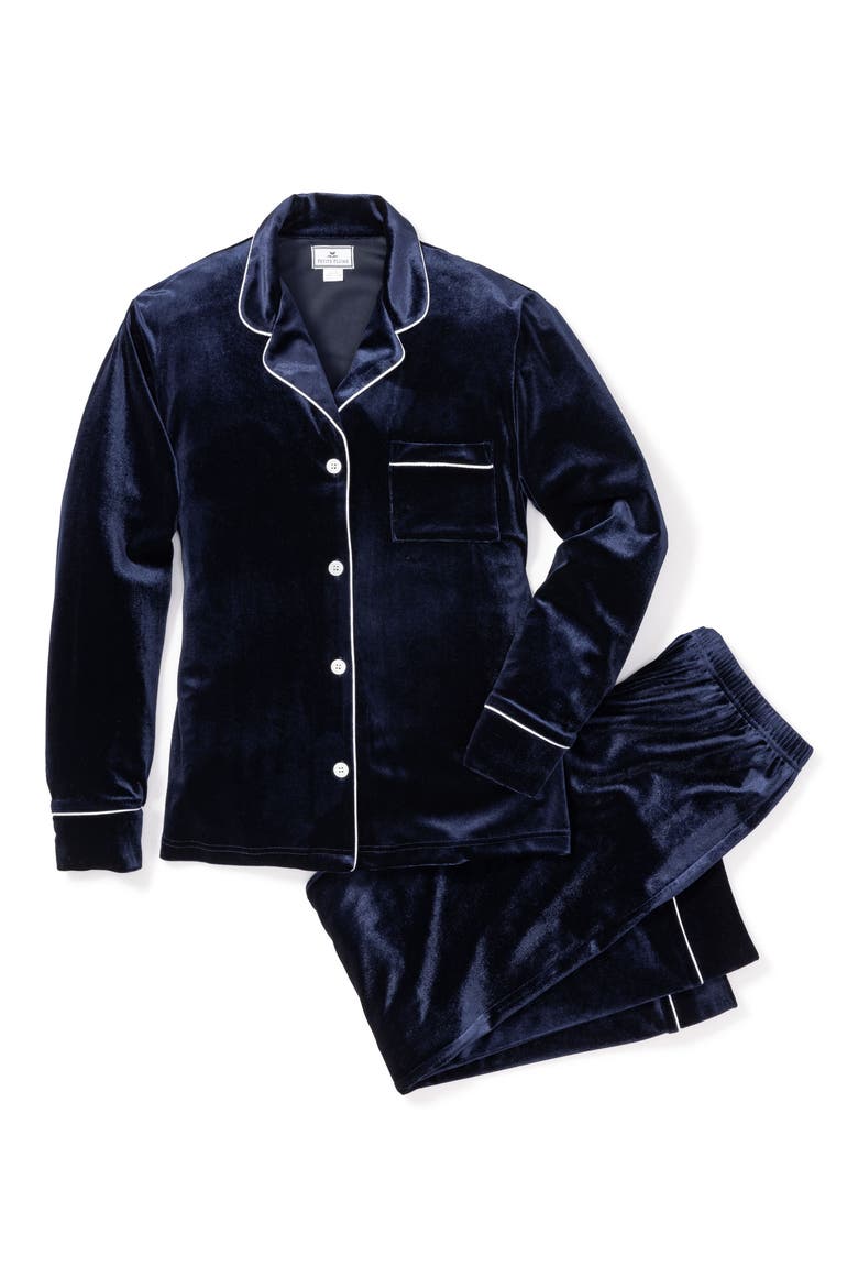 Women's Velour Pajamas, Alternate, color, NAVY