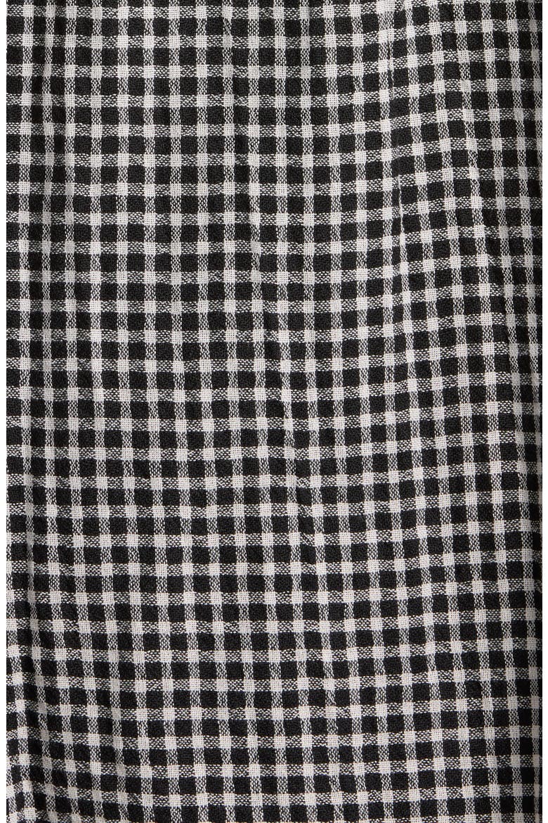 Check Wool & Organic Cotton Long Shirt, Alternate, color, BLACK