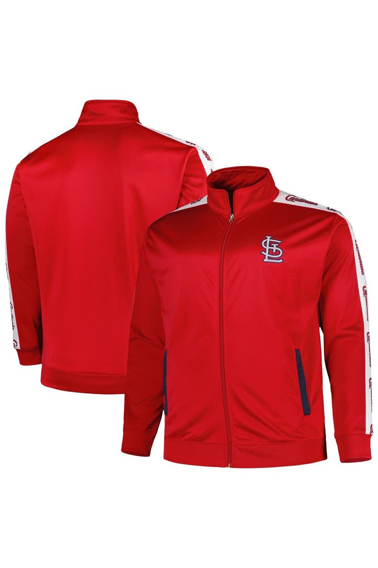 Men's Red St. Louis Cardinals Big & Tall Tricot Track Full-Zip Jacket, Main, color, Red