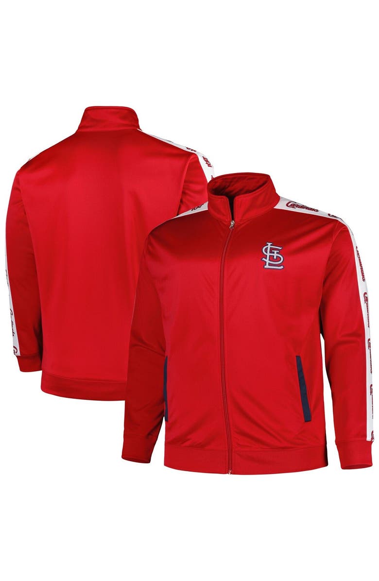 PROFILE Men's Red St. Louis Cardinals Big & Tall Tricot Track Full-Zip Jacket, Main, color, Red