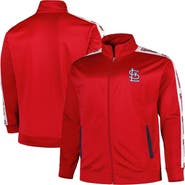 PROFILE Men's Red St. Louis Cardinals Big & Tall Tricot Track Full-Zip Jacket