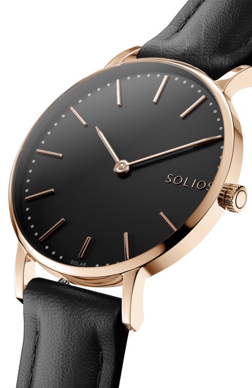 Solios Watches The Solar Classic | Black Dial In Black Vegan Leather