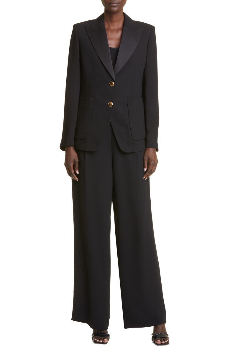 ST. JOHN Crepe Back Satin Jacket, Alternate, color, 