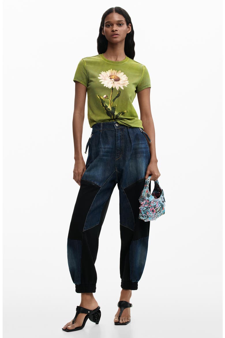 Floral Cotton Graphic T-Shirt, Alternate, color, MILITARY GREEN