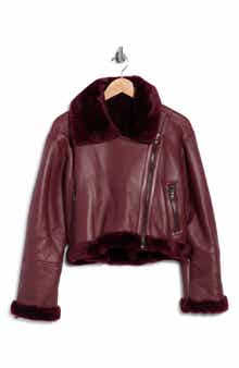 Pike Leather & Genuine Shearling Crop Jacket