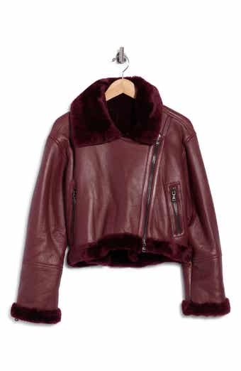 Pike Leather & Genuine Shearling Crop Jacket