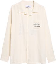 PALMES Western Embroidered Cotton Camp Shirt