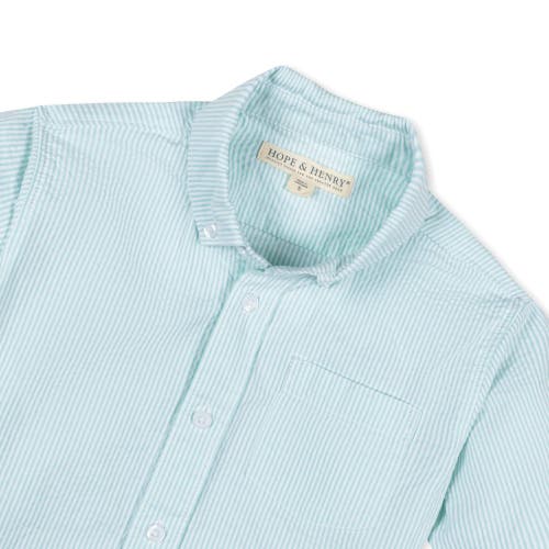 Hope & Henry Boys' Organic Seersucker Shirt, Kids In Mint Seersucker