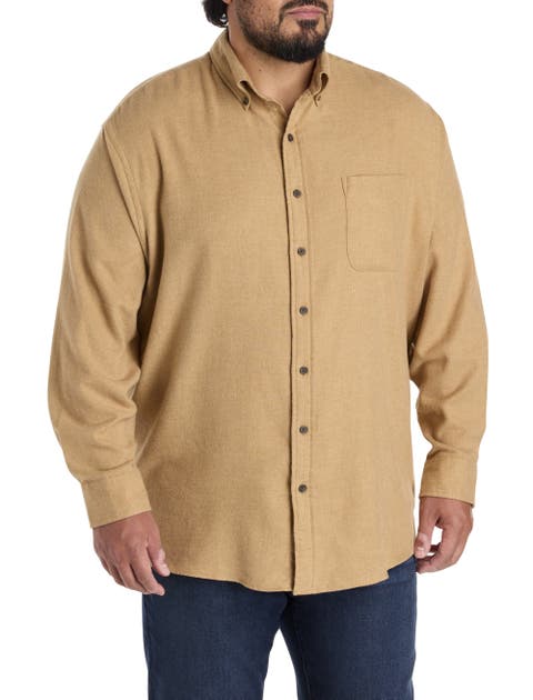 Big 
Tall Solid Flannel Sport Shirt