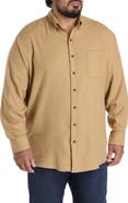 Harbor Bay by DXL Big & Tall Solid Flannel Sport Shirt