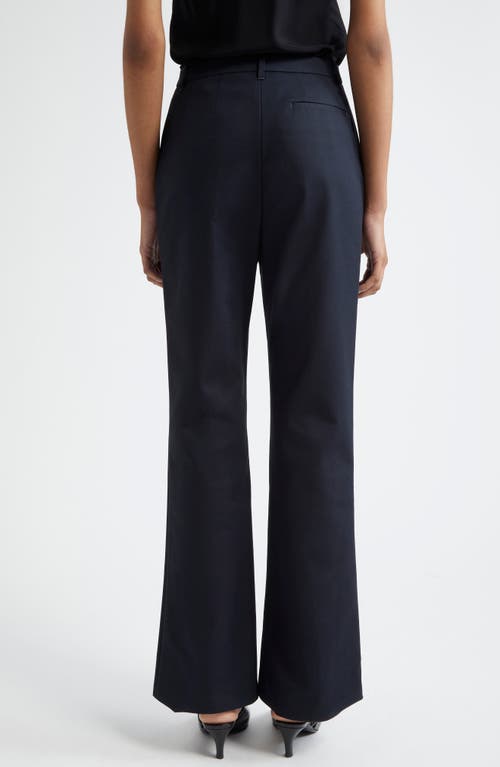 Emporio Armani Straight Leg Cotton Blend Pants In Solid Black