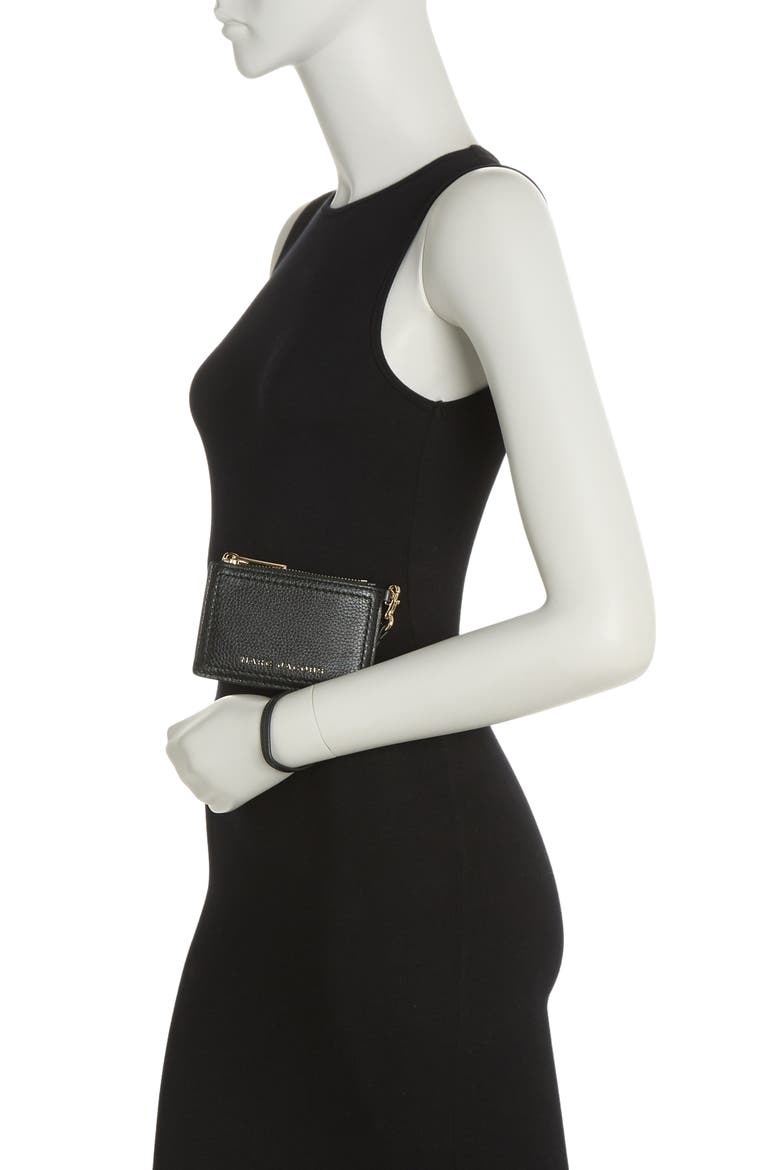 Groove Top Zip Wristlet, Alternate, color, BLACK