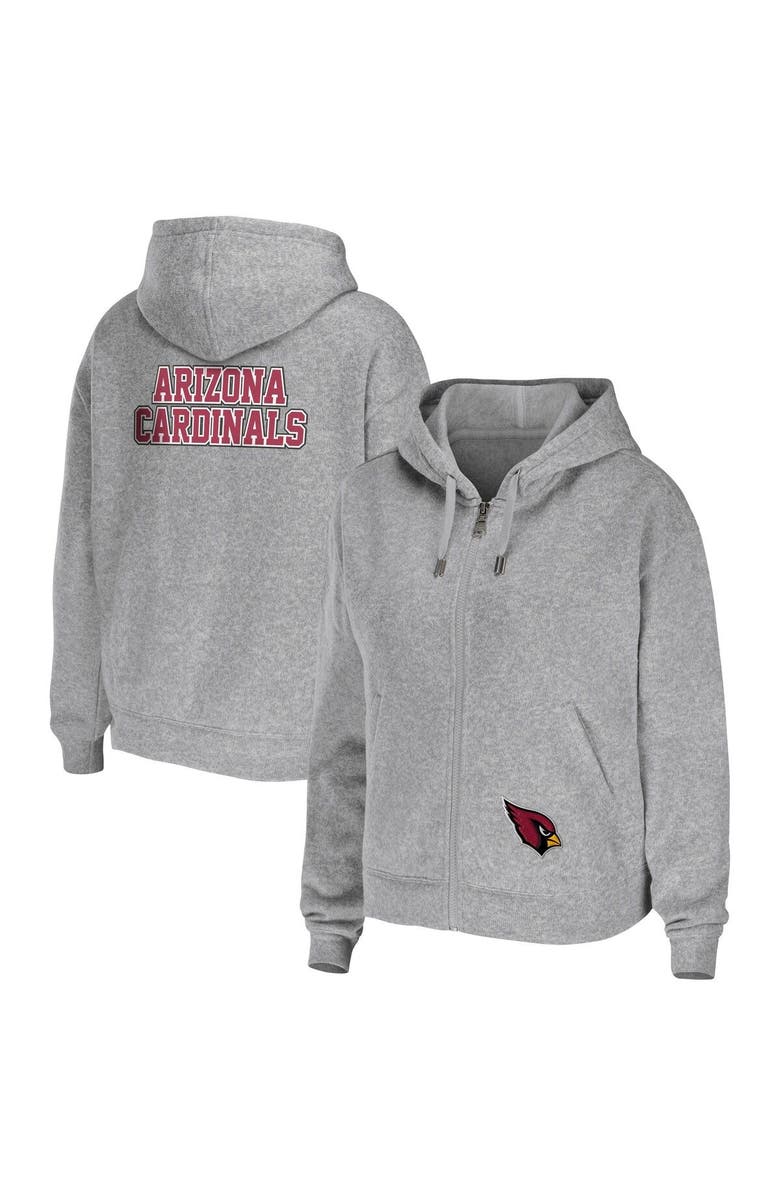 WEAR by Erin Andrews Women's WEAR by Erin Andrews Heathered Gray Arizona Cardinals Team Full-Zip Hoodie, Main, color, Heather Gray