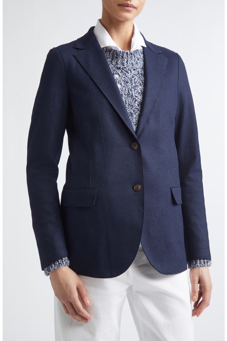Raw Edge Wool Blend Jacket with Hooded Dickey, Alternate, color, 11 BLUE