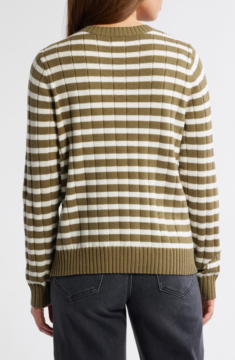 Caslon<sup>®</sup> Stripe Crewneck Rib Sweater, Alternate, color,