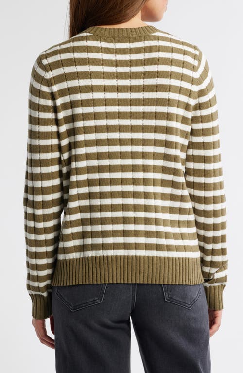 CASLONR CASLON(R) STRIPE CREWNECK RIB SWEATER