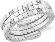 Crislu Pure Flex Three Row Cubic Zirconia Ring