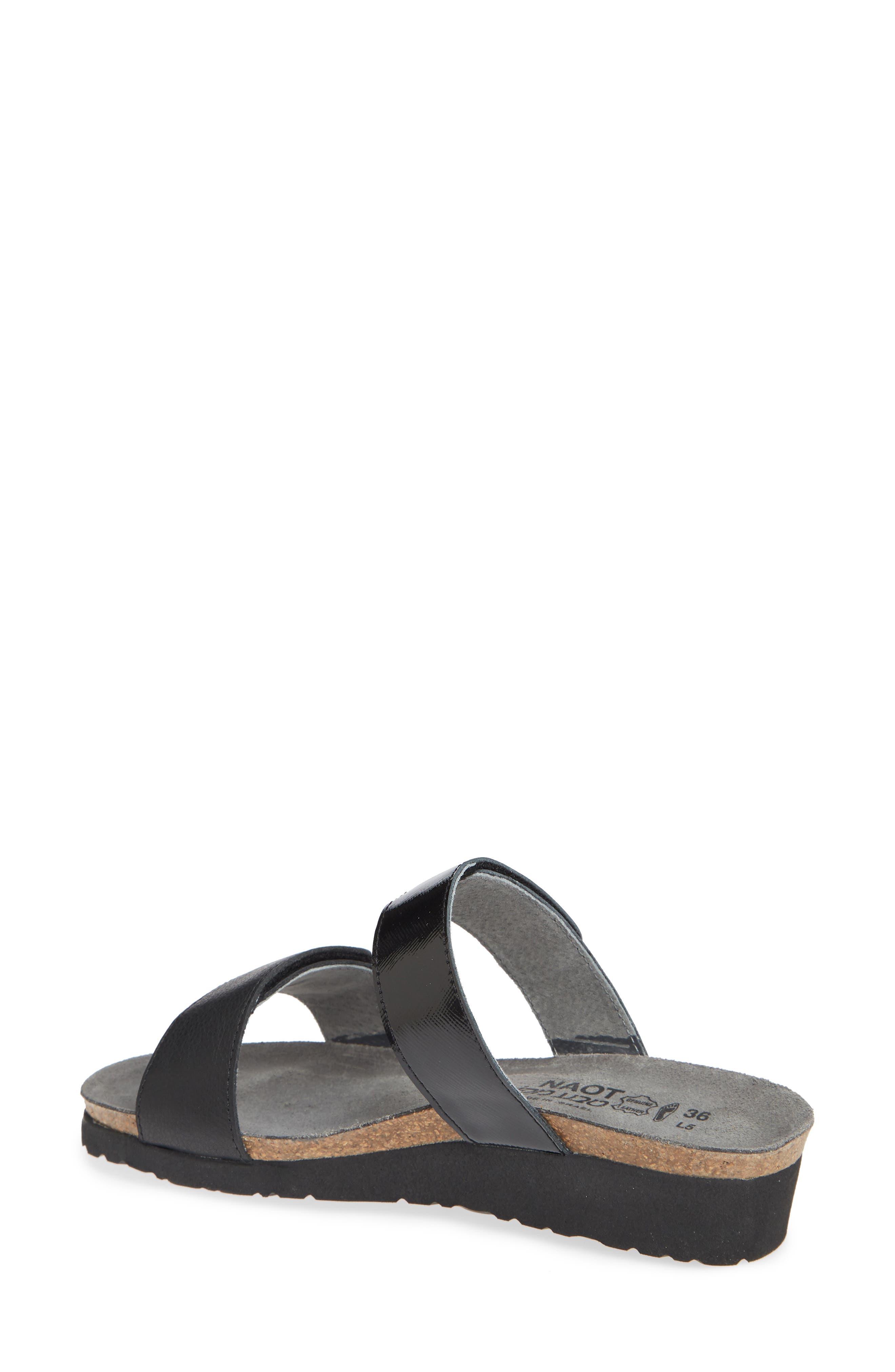 Althea Slide Sandal, Alternate, color, BLACK LEATHER