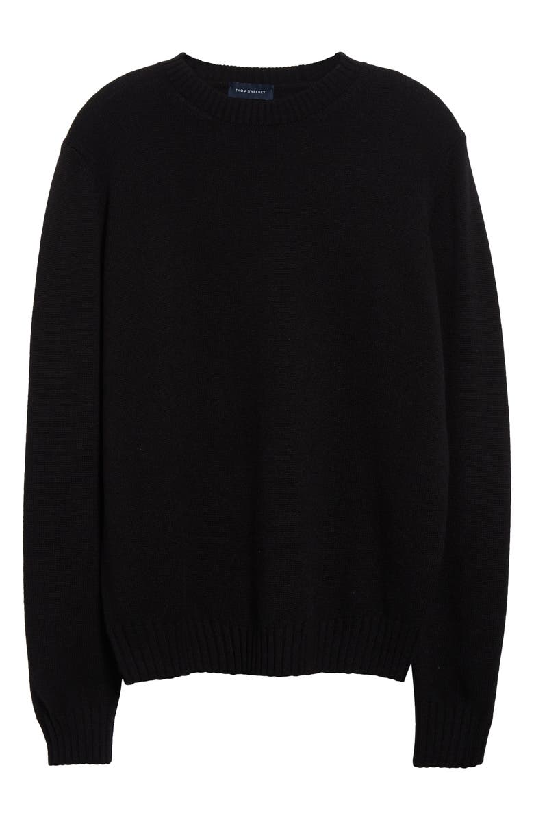 Thom Sweeney Cashmere Crewneck Sweater, Alternate, color, Black