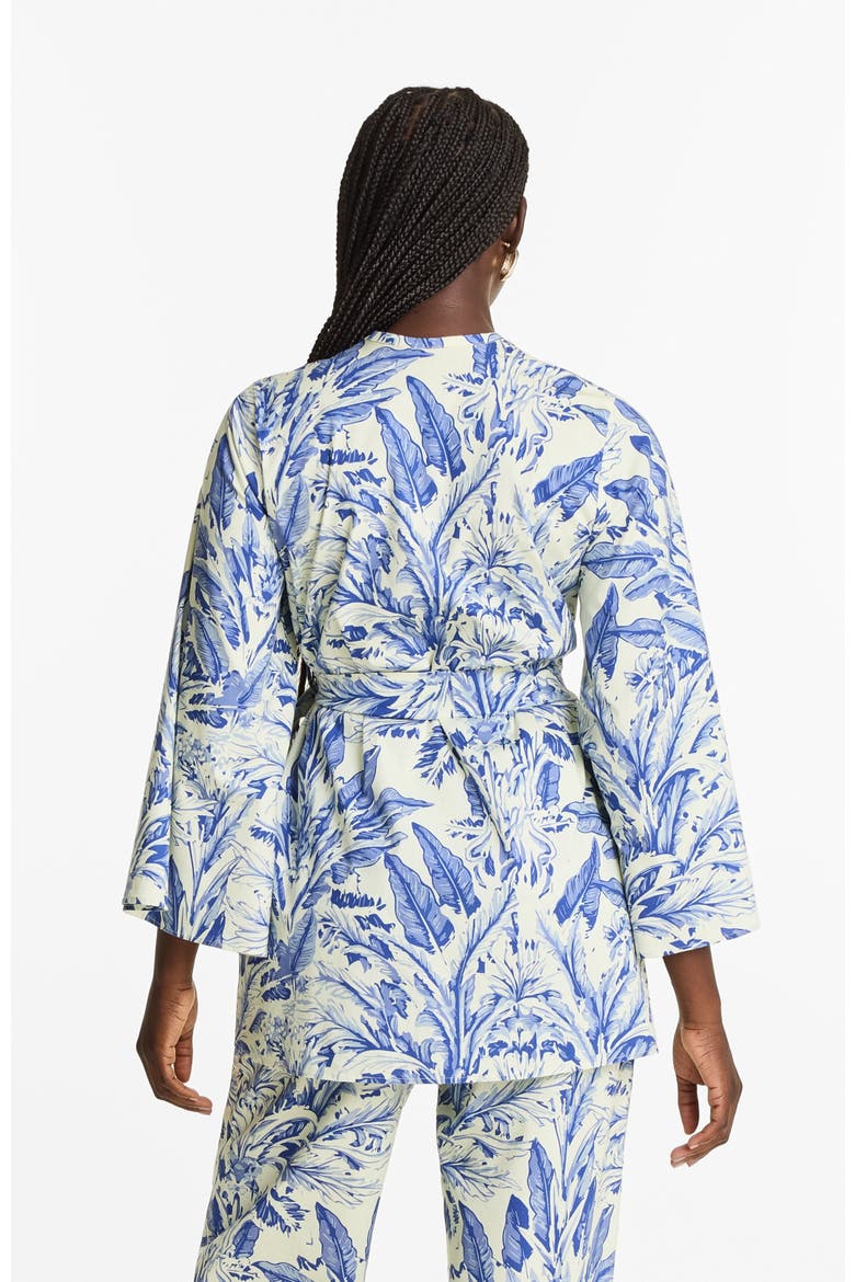 Mini Duster Toile Blu in Cotton Poplin, Alternate, color, Toile Blu
