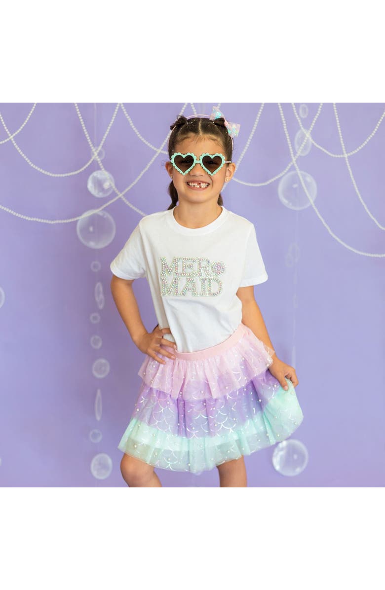 Sweet Wink Mermaid Pearl Patch Short Sleeve T-Shirt, Alternate, color, White