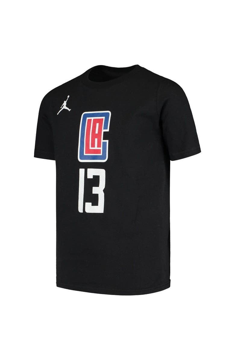 Jordan Brand Youth Jordan Brand Paul George Black LA Clippers Statement Edition Name & Number T-Shirt, Alternate, color, 