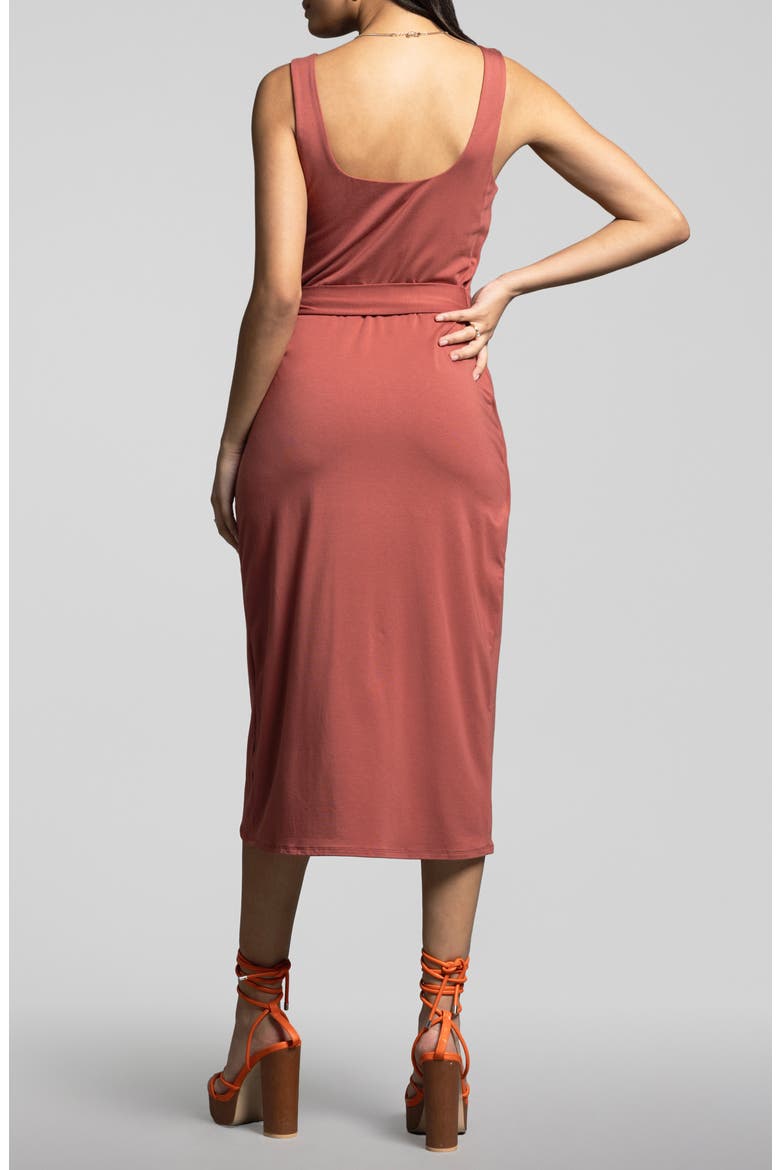 Aubrielle SideTie Knit Dress, Alternate, color, SIENNA