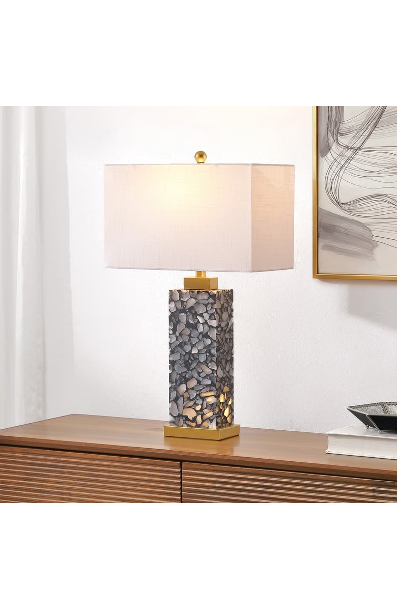 JONATHAN Y Elizabeth 27.5" Contemporary Coastal Alabaster LED Table Lamp, Alternate, color,