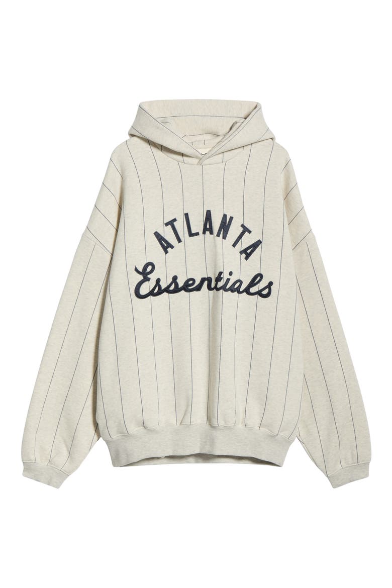 x MLB Braves Sport Cotton Blend Graphic Hoodie, Alternate, color, OATMEAL HEATHER/ PINSTRIPES