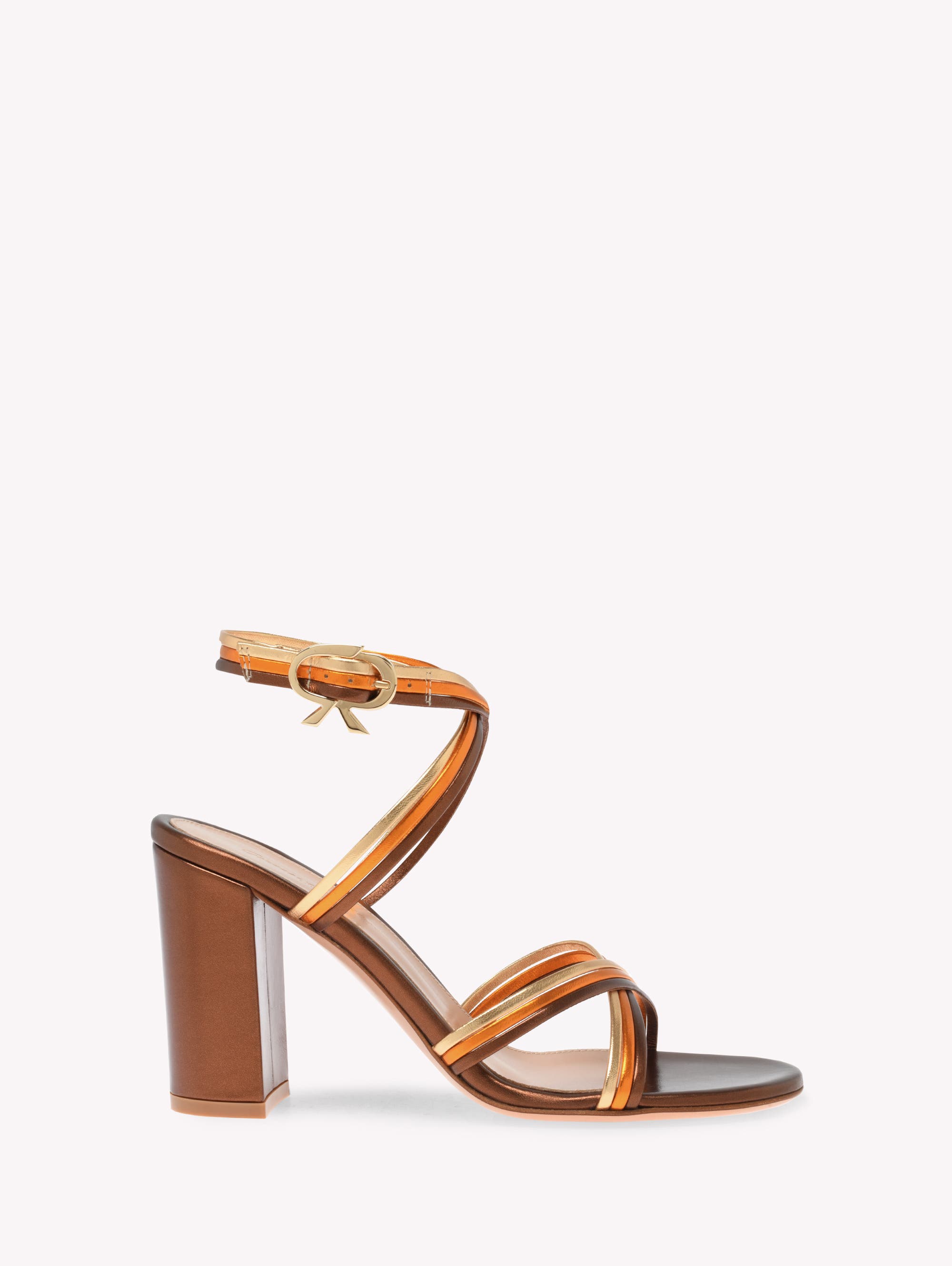 Gianvito Rossi Calissa Sandals, Main, color, Brown Nappa