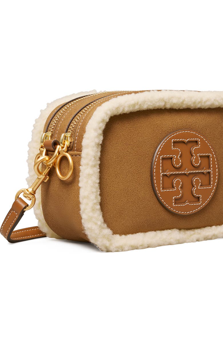 Tory Burch Perry Bombe Genuine Shearling Crossbody Bag, Alternate, color,
