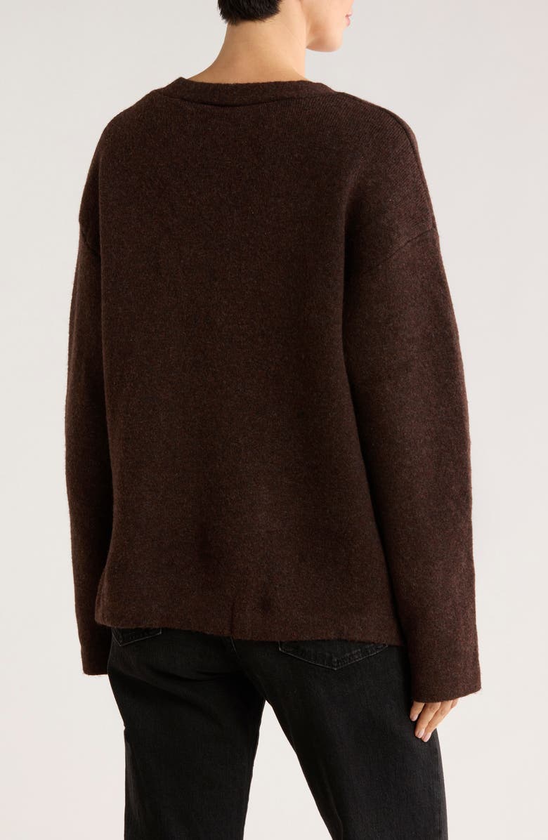 Bobeau Patch Pocket Sweater Coat, Alternate, color, Dark Chocolate