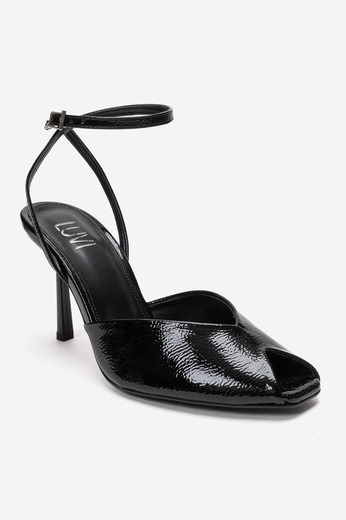 Prologue Shoes Slate Ankle Strap Stiletto Pump, Alternate, color, Black