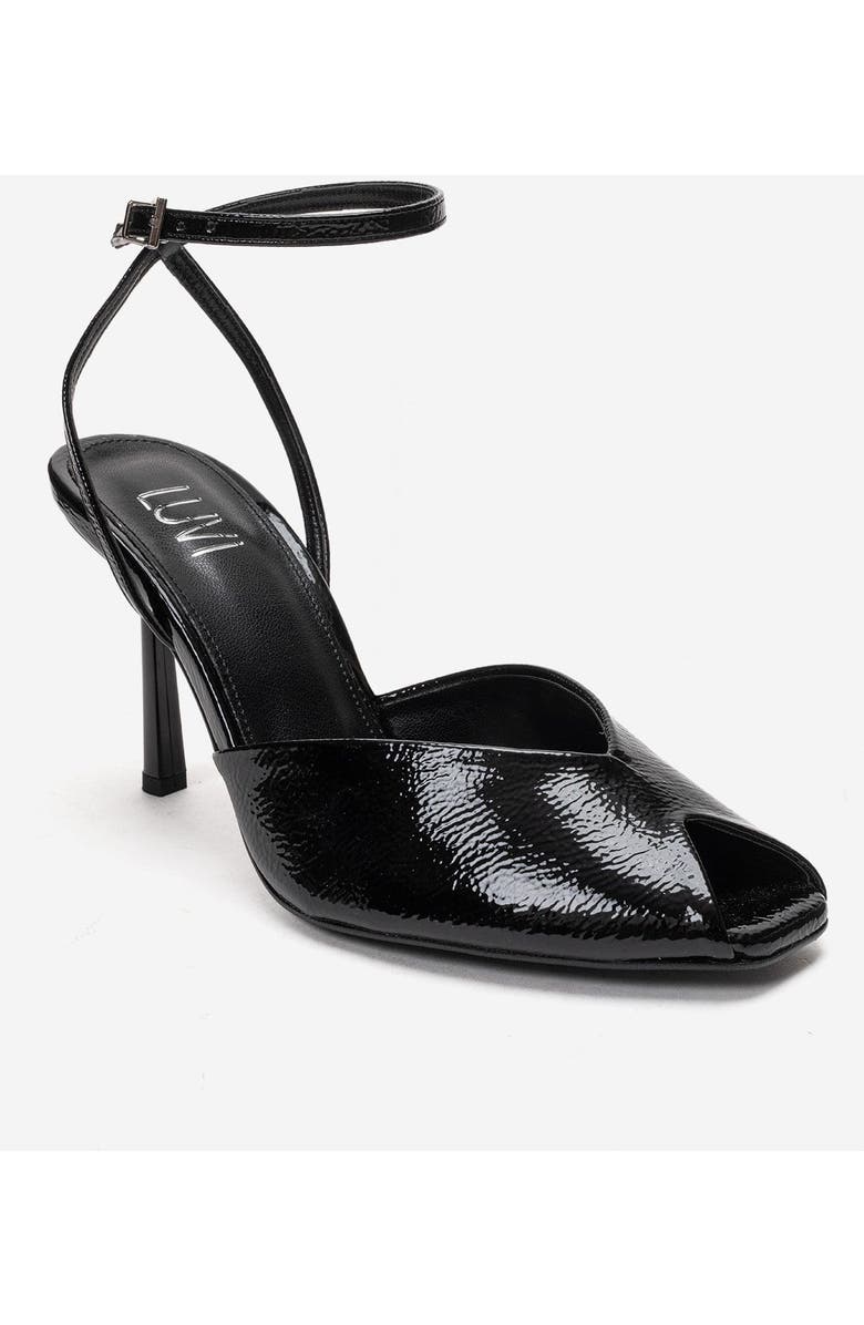 Prologue Shoes Slate Ankle Strap Stiletto Pump, Alternate, color, Black