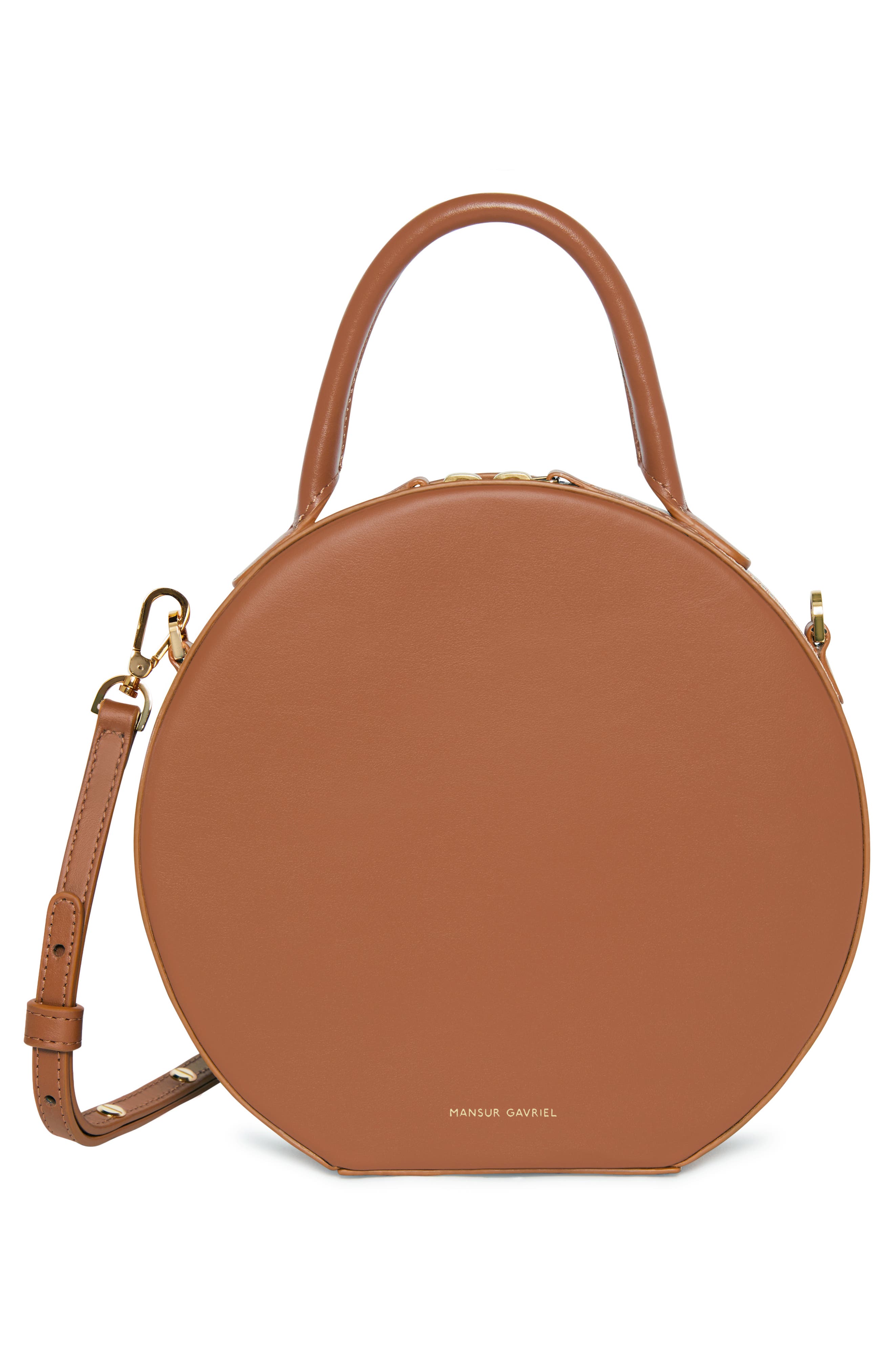 Mansur Gavriel Calfskin Leather Circle Crossbody Bag, Alternate, color, 
