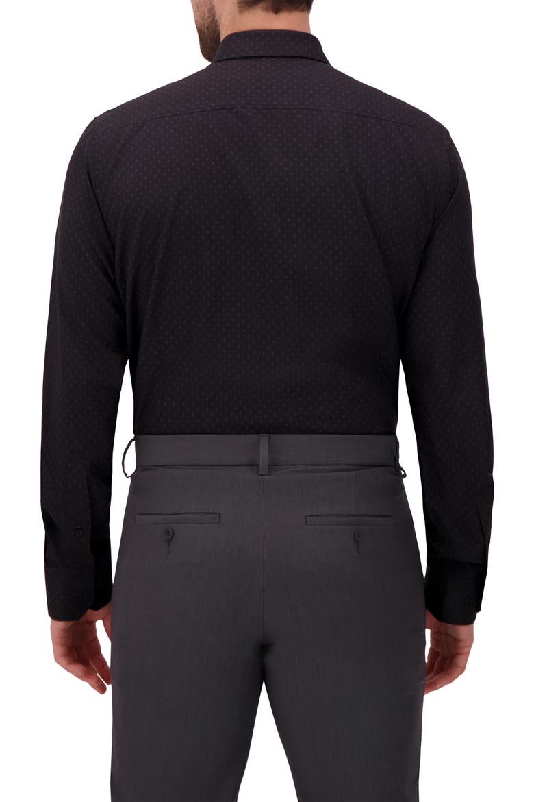 Slim Fit 4-Way Stretch Button Up Shirt, Alternate, color, BLACK