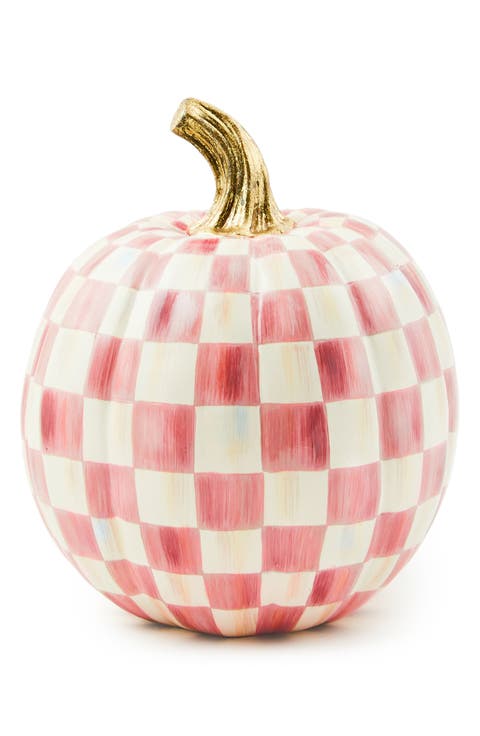 Bubblegum Pink Check Small Pumpkin