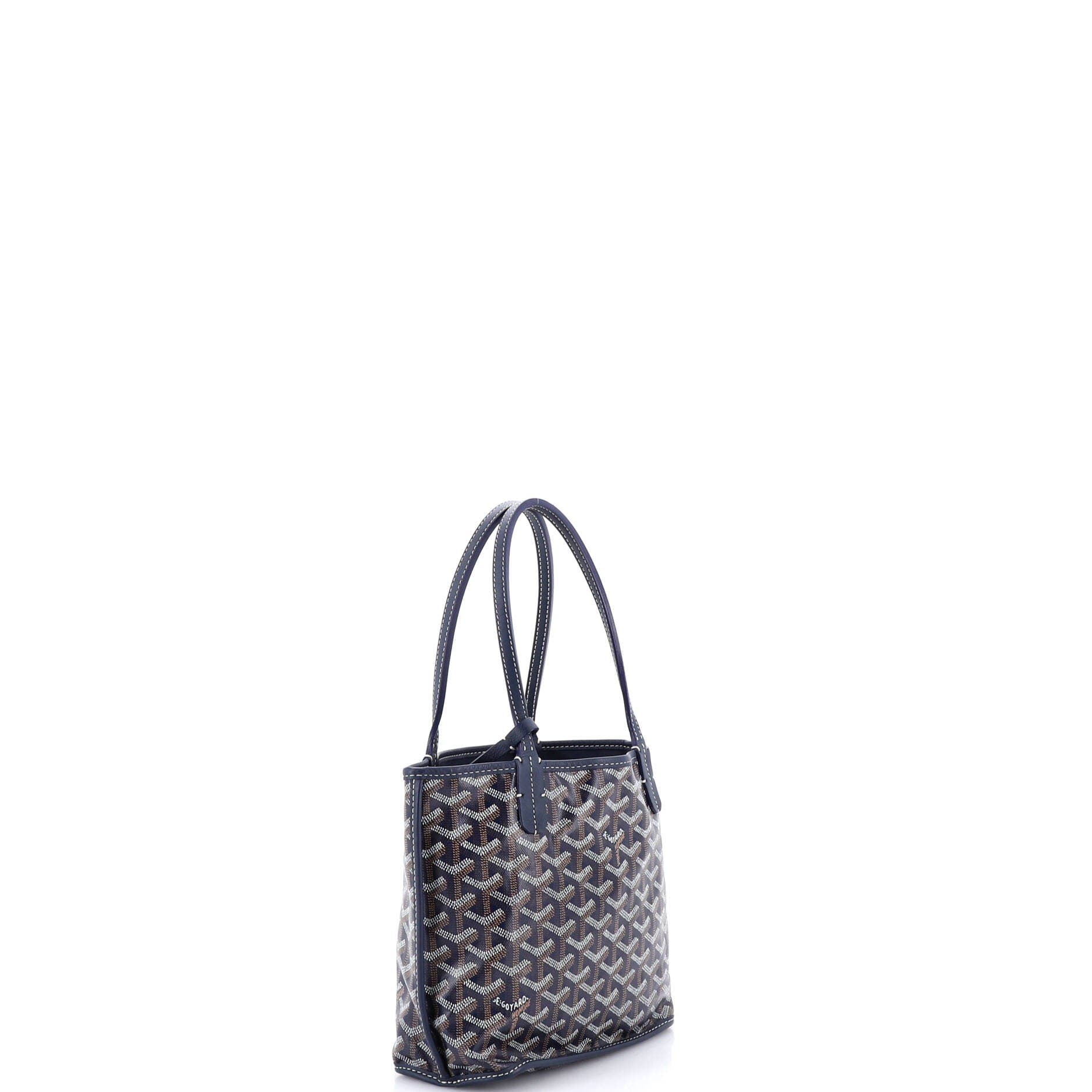 Pre-Owned Goyard Anjou Reversible Tote Coated Canvas Mini, Alternate, color, Blue