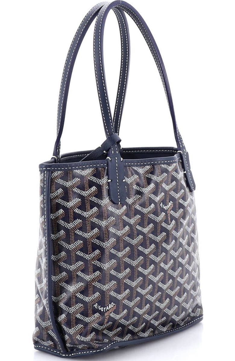 Pre-Owned Goyard Anjou Reversible Tote Coated Canvas Mini, Alternate, color, Blue