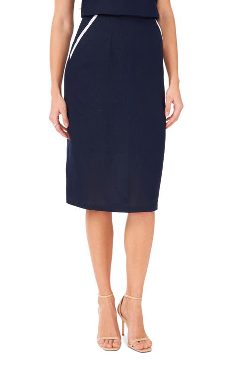 Linen Blend Pencil Skirt
