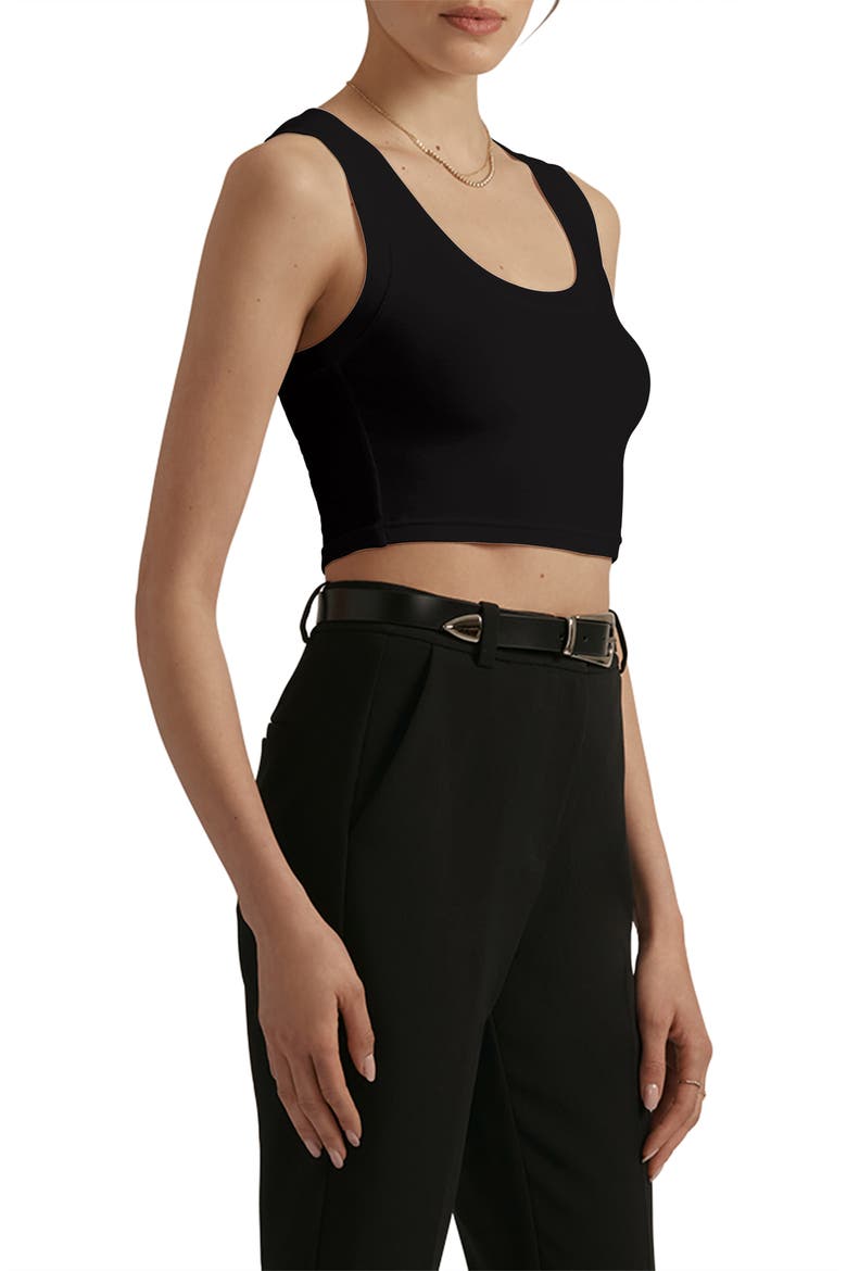 The Cutting It Loose Rib Crop Top, Alternate, color, BLACK