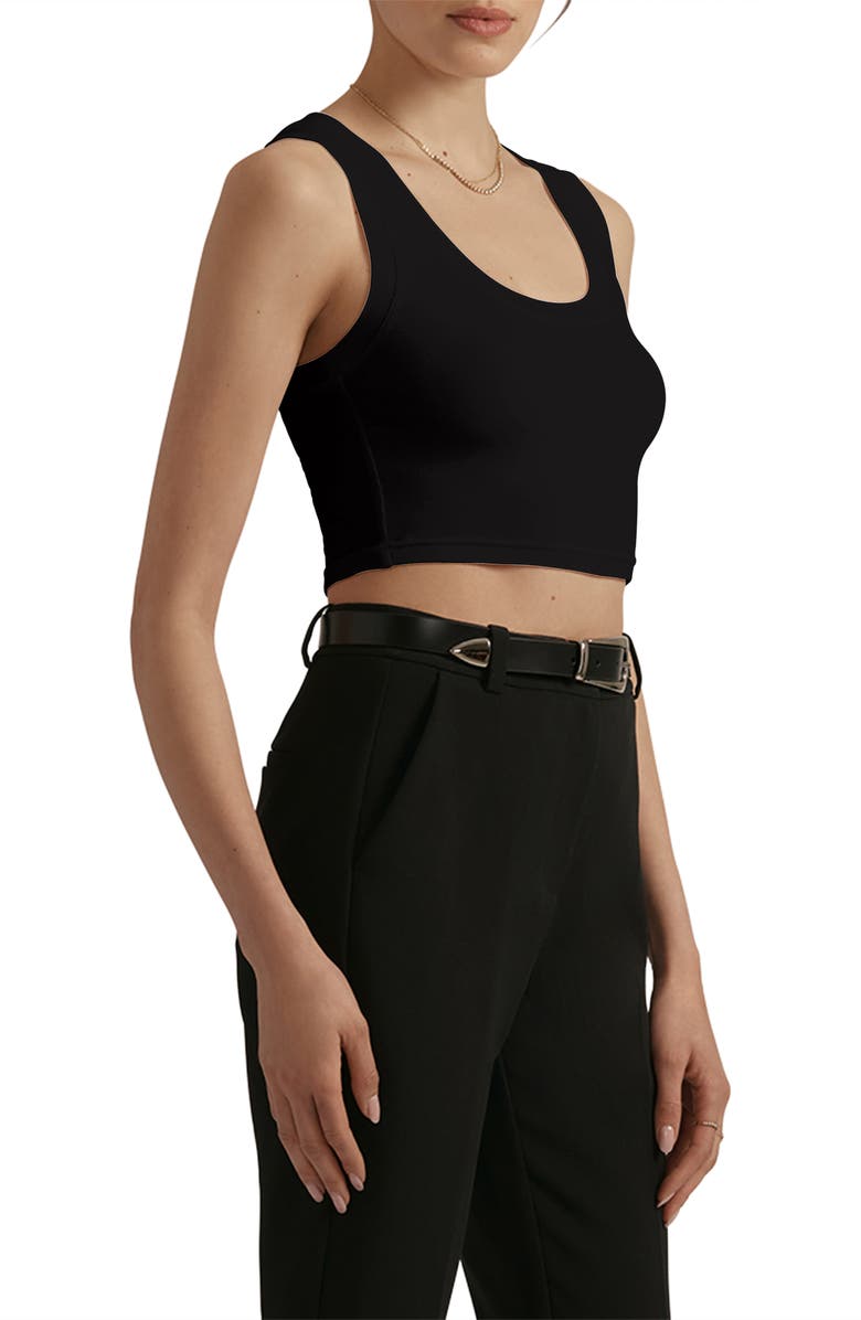 Favorite Daughter The Cutting It Loose Rib Crop Top, Alternate, color, Black