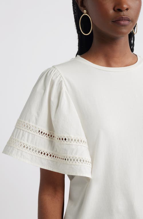 Treasure & Bond Mixed Media Top In White