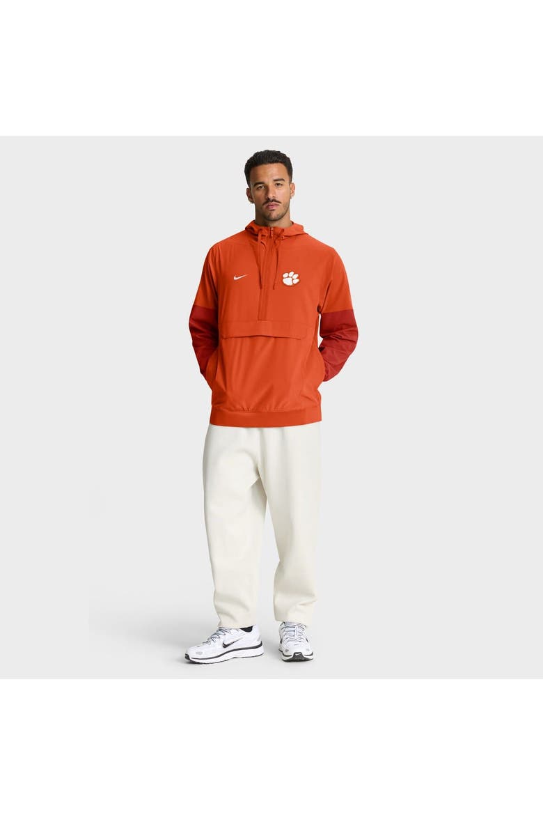 Men's Nike Orange Clemson Tigers Anorak Half-Zip Hoodie Jacket, Alternate, color, Orange