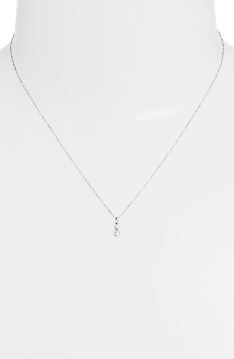 Dana Rebecca Designs Triple Bezel Diamond Pendant Necklace, Alternate, color, White Gold