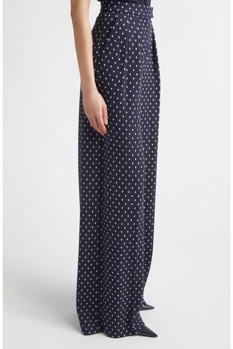 Pleated Dot Jacquard Knit Wide Leg Pants, Alternate, color, ULTRAMARINE